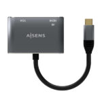 Aisens Convertitore USB-C a VGA/HDMI 4K - USB-C/M-VGA/H-HDMI/H - 15CM - Colore grigio - immagine 2