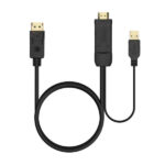 Cavo convertitore attivo HDMI 2.0 + USB ALIM. a DisplayPort V1.2 - HDMI/M-USB/M-DP/M - 1,8 m - Colore nero - immagine 3