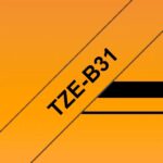 Brother TZeB31 Nastro laminato fluorescente originale per etichette - Testo nero su sfondo arancione - Larghezza 12 mm x 5 metri - immagine 3