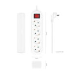 Aisens Ciabatta a 4 prese Schuko con cavo da 1,4 m - Protezione bambini - Colore bianco - immagine 3