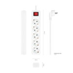 Aisens Ciabatta a 5 prese Schuko con cavo da 1,4 m - Interruttore On/Off - Protezione bambini - Colore bianco - immagine 3