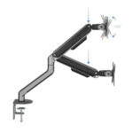 Tooq Supporto da tavolo per schermi girevole e inclinabile a 1 braccio 17-32" - Colore grigio - immagine 2