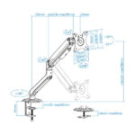 Tooq Supporto da tavolo per schermi girevole e inclinabile a 1 braccio 17-32" - Colore grigio - immagine 5