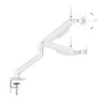 Tooq Supporto da tavolo per schermi girevole e inclinabile a 1 braccio 17-32" - Colore bianco - immagine 2