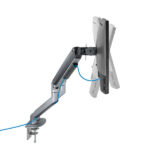 Tooq Supporto da tavolo per schermi girevole e inclinabile a 2 bracci 17-32" - Colore grigio - immagine 2