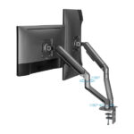 Tooq Supporto da tavolo per schermi girevole e inclinabile a 2 bracci 17-32" - Colore grigio - immagine 3