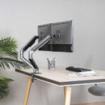 Tooq Supporto da tavolo per schermi girevole e inclinabile a 2 bracci 17-32" - Colore grigio - immagine 4