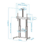 Tooq Supporto da pavimento con ruote in alluminio 60-100 - Colore argento - immagine 4