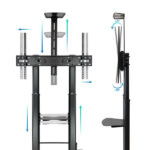 Tooq Supporto da pavimento con ruote regolabili 60-100 - Colore nero - immagine 2
