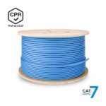 Cavo di rete RJ45 LSZH CPR Dca CAT.7 600 MHZ S/FTP AWG23 - 500M - Colore blu - immagine 3