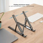 Tooq Supporto elevatore pieghevole in alluminio per laptop - Colore grigio - immagine 4
