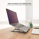 Tooq Supporto elevatore pieghevole in alluminio per laptop - Colore grigio - immagine 5