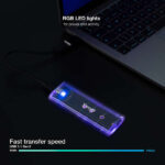 Tooq Custodia esterna SSD M.2 NGFF/NVMe USB-C 3.1 Gen2 RGB - immagine 2