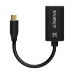 Aisens Convertitore in alluminio da USB-C a Displayport 8K@60Hz - USB-C/M-DP/H - 15 cm - Colore nero