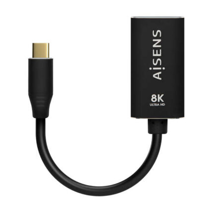 Aisens Convertitore in alluminio da USB-C a Displayport 8K@60Hz - USB-C/M-DP/H - 15 cm - Colore nero