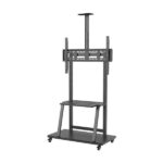 Aisens Supporto da pavimento Eco con ruote - Vassoio per DVD e supporto per telecamera per monitor/TV 150 kg da 37-100 - Colore nero - immagine 2