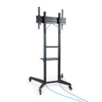 Tooq Ramses Supporto da pavimento con ruote per schermi da 37" a 70" - Blocco ruote - Ripiano - Gestione cavi - Peso max 50 kg - VESA max 600X400 mm - Colore nero - immagine 5