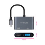 Nanocavo convertitore da USB-C a HDMI 4K e VGA - Colore grigio - immagine 2