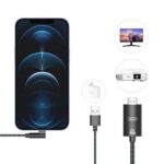 XO Adattatore da cavo Lightning a HDMI - Lunghezza 1,8 m - Supporto risoluzione 2K (60 Hz)/1080P - Scambio dati e audio - Alimentazione USB - Colore nero - immagine 3