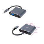 USB 3.0 e USB-C PD - Lunghezza cavo 15 cm - Colore grigio