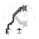Aisens Supporto da tavolo ECO contrappeso girevole e inclinabile per monitor/TV 8 kg (3 perni - 1 braccio) da 17-32 - Colore nero - immagine 3