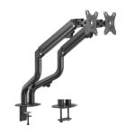 Aisens Supporto da tavolo ECO con contrappeso girevole e inclinabile per monitor/TV 8 kg (3 perni - 2 bracci) da 17-32 - Colore nero - immagine 2