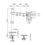 Aisens Supporto da tavolo ECO girevole e inclinabile per monitor/TV 9 kg (3 perni - 1 braccio) da 17-32 - Colore nero - immagine 4