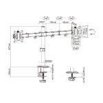 Aisens Supporto da tavolo ECO girevole e inclinabile per monitor/TV 9 kg (3 perni - 2 bracci) da 17-32 - Colore nero - immagine 4