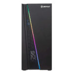Unykach Glayze Case Tower ATX - Illuminazione ARGB - Lato in vetro temperato - USB-A 2.0/3.2 e audio - 1 ventola RGB da 120 mm installata - Colore nero - immagine 2