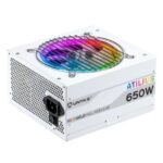 Unykach Atilius RGB White 650W Alimentatore 650W ATX 2.31 - Illuminazione RGB - Completamente modulare - PFC attivo - Ventola da 120 mm - immagine 2