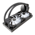 Unykach Aquastorm 240 Kit di raffreddamento a liquido - 2 ventole da 120 mm - Illuminazione RGB - Visualizzazione della temperatura della CPU - Tubo da 335 mm - immagine 2