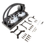Unykach Aquastorm 240 Kit di raffreddamento a liquido - 2 ventole da 120 mm - Illuminazione RGB - Visualizzazione della temperatura della CPU - Tubo da 335 mm - immagine 5