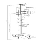 Aisens Supporto da pavimento per TV/monitor da 37" a 70" - Max 50 kg - Regolabile in altezza - Movimento orizzontale e verticale - immagine 5