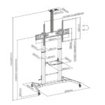 Aisens Supporto da pavimento per TV/monitor da 60" a 100" - Max 100 kg - Regolabile in altezza - Movimento orizzontale e verticale - immagine 4