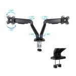 Tooq Supporto da tavolo per schermo - Rotazione 180º - Inclinazione - 2 bracci 17-32  - Colore nero - immagine 3