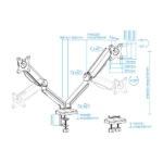 Tooq Supporto da tavolo per schermo - Rotazione 180º - Inclinazione - 2 bracci 17-32  - Colore nero - immagine 5