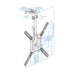 Tooq Supporto da soffitto per schermo 23-55 Rotazione 180º - Inclinabile - Colore nero - immagine 5