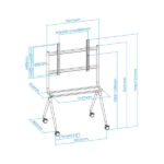 Tooq Supporto da pavimento con ruote per schermi "Istand" 50"-86" - Colore grigio - immagine 4