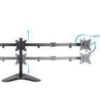 Tooq Supporto da tavolo per schermo - Rotazione 180º - Inclinabile - 3 bracci 17-27  - Colore nero - immagine 4