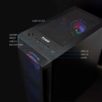 Tooq Case Mid Tower Gaming TQGCC101-B "Ragnärok" - Colore nero - immagine 4