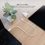 Nanocavo Cavo USB 3.1 Gen2 10Gbps 3A USB-C/M-A/M - 1,0 m - Colore bianco - immagine 5