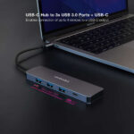 Nanocavo Hub USB-C/M A 3xUSB3.0/H + 1xUSB-C/H - 10 cm - Colore alluminio - immagine 3