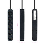 Nanocavo Regletta 6 prese - 1,4 m - Colore nero - immagine 3
