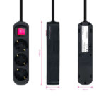 Nanocavo Regolatore 3 prese Interruttore 1,4 m - Colore nero - immagine 3