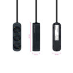 Nanocavo Presa multipla a 3 prese - 1,4 m - Colore nero - immagine 3
