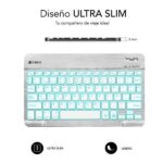 Subblim Tastiera Smart Backlit Bt - Connettività Bluetooth 30 - Illuminazione regolabile in 7 colori - Design sottile da 6 mm - Tecnologia a membrana ad alta precisione - Batteria a lunga durata - Colore grigio - immagine 3