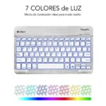 Subblim Tastiera Smart Backlit Bt - Connettività Bluetooth 30 - Illuminazione regolabile in 7 colori - Design sottile da 6 mm - Tecnologia a membrana ad alta precisione - Batteria a lunga durata - Colore grigio - immagine 5