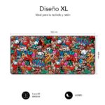 Tappetino per mouse Subblim Graffiti - Dimensioni 900x400 mm - Gomma antiscivolo - Bordi cuciti - Elevata elasticità - Tecnologia di stampa ad alta precisione e qualità - Facile da pulire - Vari colori - immagine 3