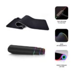 Tappetino LED RGB extra large Subblim 800x300x4mm - Ampio spazio per mouse e tastiera - 9 colori e 3 effetti di illuminazione - Bordi cuciti resistenti - Resistente all'acqua - Base antiscivolo in gomma - Colore nero - immagine 2