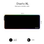 Tappetino LED RGB extra large Subblim 800x300x4mm - Ampio spazio per mouse e tastiera - 9 colori e 3 effetti di illuminazione - Bordi cuciti resistenti - Resistente all'acqua - Base antiscivolo in gomma - Colore nero - immagine 4